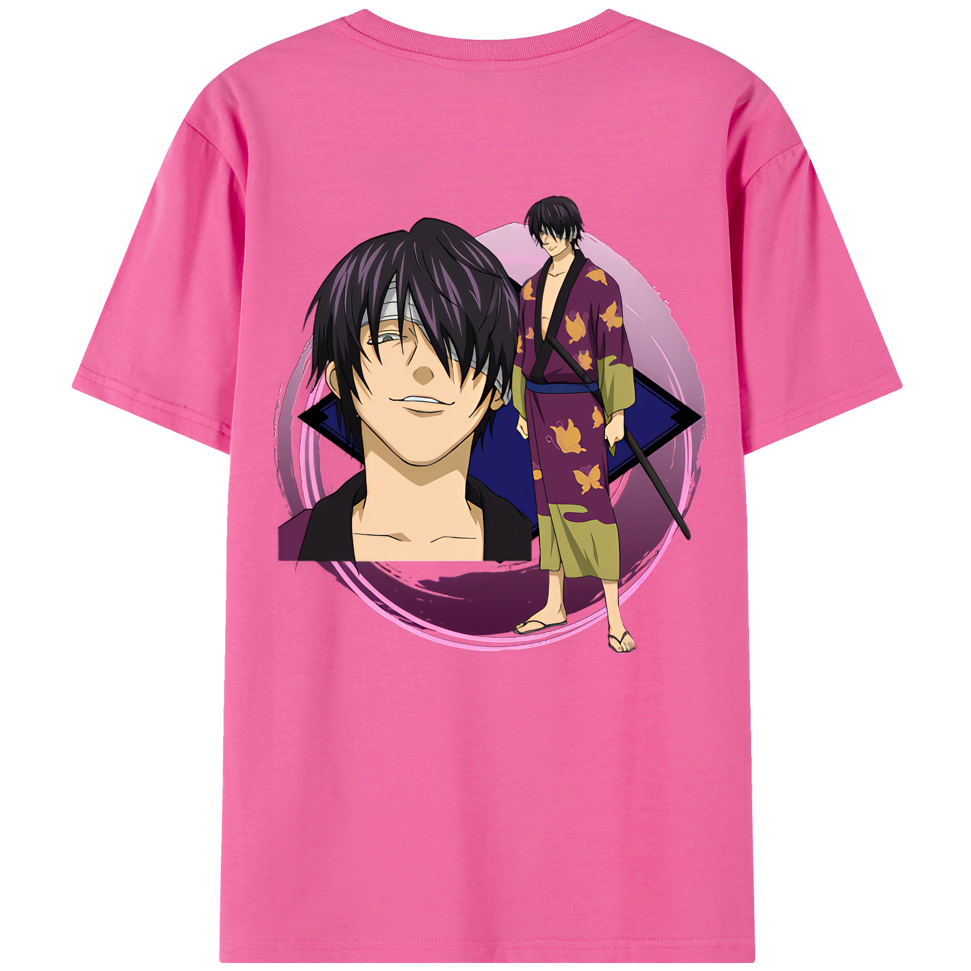 （画像用） ぎんたま 坂田銀時（さかたぎんとき） 神楽 志村新八（しむら しんぱち） GINTAMA Sakata Gintoki Kagura Shimura Shinpachi レディース半袖Tシャツ(バックプリント)